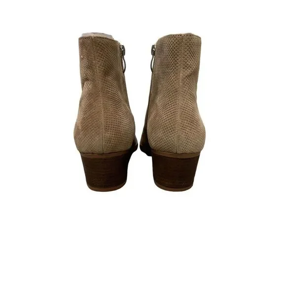 Michael Shannon Lesley Tan Beige Leather Bootie Heels Size 11 Women’s New - Picture 10 of 13